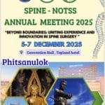 SPINE-NOTSS Annual Meeting 2025 poster with event details at Topland Hotel, Phitsanulok, December 5-7.